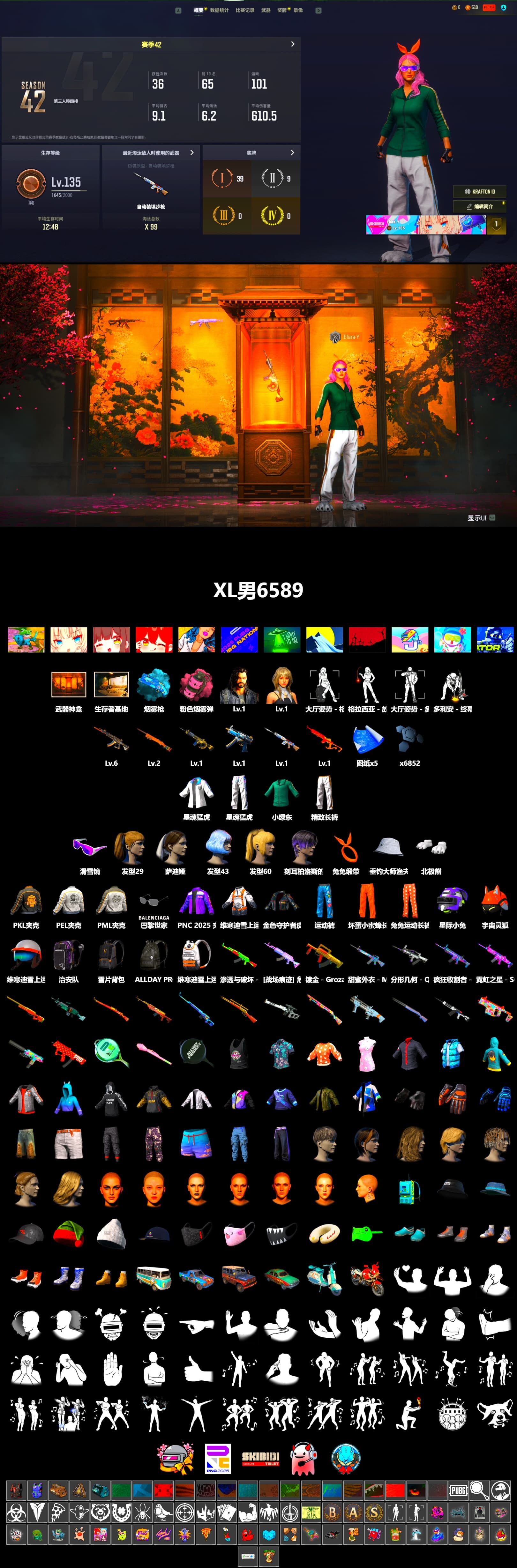 Pink Smoke Grenade, Blue Magical Mist — M79, Snow Glasses, Polar Bear Feet, Harley Quinn's Hair, PML 2019 Phase 2 Jacket, PEL 2019 Phase 2 Jacket, XingHun's Tiger Strike Jacket, XingHun's Tiger Strike Pants, PKL 2019 Phase 2 Jacket, Exquisite Pants - 2