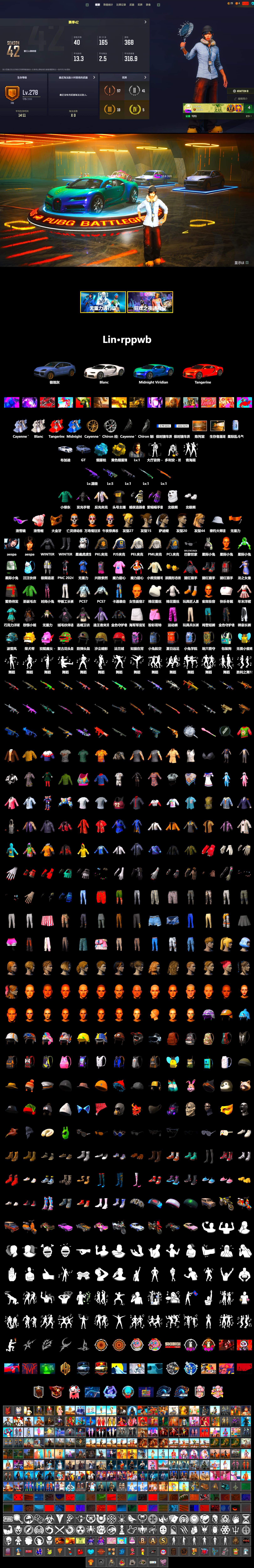 Yellow Smoke Grenade, Blue Magical Mist — M79, «Cayenne Turbo GT» SUV, «Chiron» Sports Car, Snow Glasses, PGC 2021 Contingent Chaos Mask, Aespa, Polar Bear Feet, PML 2019 Phase 2 Jacket, PEL 2019 Phase 2 Jacket, PJS 2019 Phase 2 Jacket, PKL 2019 Phase 2 Jacket, Sideshow Bear Feet, Sha Wujing's Shorts, StreamerOne, Full Autumn — M416, Refined Aeolus — Vector, Festive Gloves (Red), GLL Grand Slam Sweatshirt - 2
