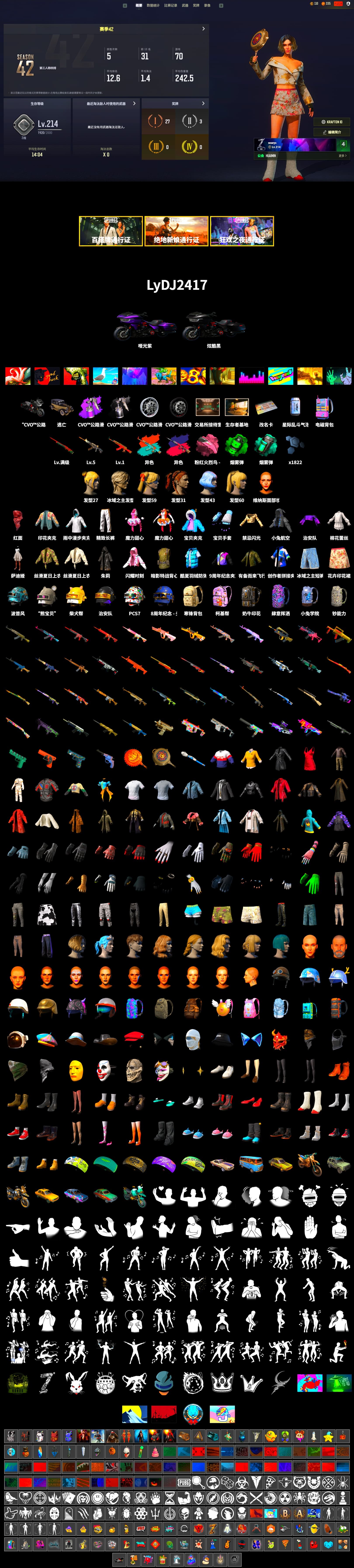 Pretend Prototype - SLR (Navy Red), Pretend Prototype - SLR, Teal Smoke Grenade, Emerald Smoke Grenade, PLAYERUNKNOWN's Bandana, Heavy Fur Coat (Black), "CVO™ Road Glide® ST" Motorcycle, Exquisite Pants, MET Asia Series Distressed Jeans, GLL Grand Slam Sweatshirt - 2