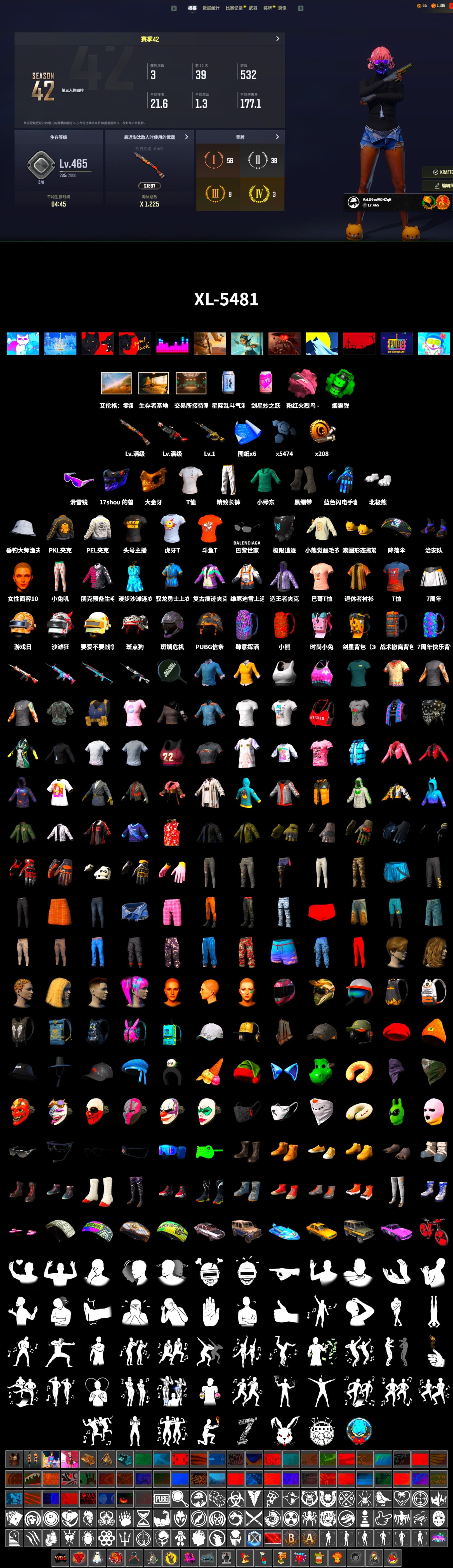 Emerald Smoke Grenade, Duncan's Infiltrator Handwraps, Snow Glasses, PGC 2021 Contingent Chaos Mask, Polar Bear Feet, PEL 2019 Phase 2 Jacket, PKL 2019 Phase 2 Jacket, Exquisite Pants, MET Asia Series Distressed Jeans, Sha Wujing's Shorts, StreamerOne, Full Autumn — M416, Blue Thunder Gloves, 2018 PUBG ALL-STAR T-shirt (Korean), HUYA T-shirt, DOUYU T-shirt - 2
