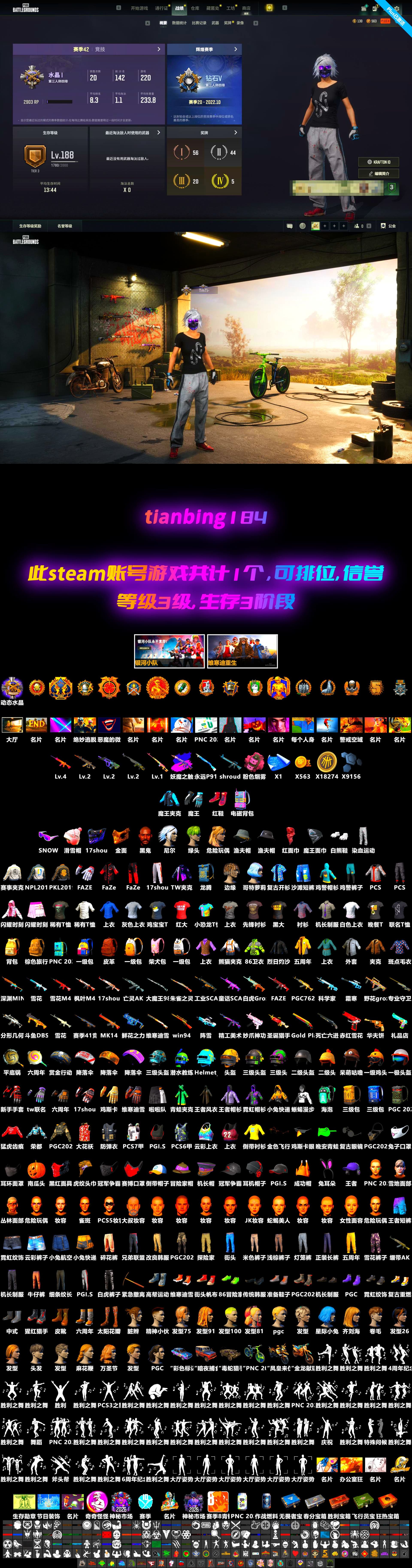 Demon's Touch - ACE32 (Purple Fuchsia), Trick-or-treat — M416, Neon Dream — AUG, Black Tortoise — SKS, Shroud's Gloves, Snow Glasses, PGC 2021 Contingent Chaos Mask, Jonathan Kamau, Hairstyle PGI.S, Nier, Demon's Touch — ACE32 - 2