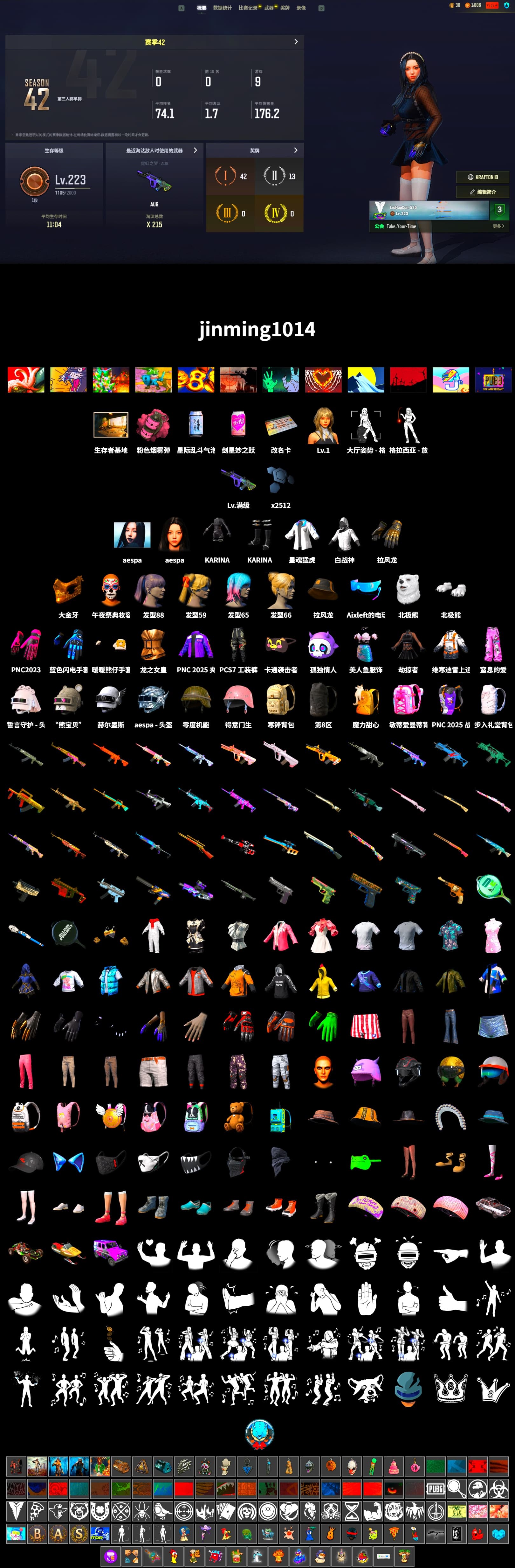 Pink Smoke Grenade, PGC 2021 Contingent Chaos Mask, Aespa, Polar Bear Feet, XingHun's Tiger Strike Jacket, Blue Thunder Gloves - 2