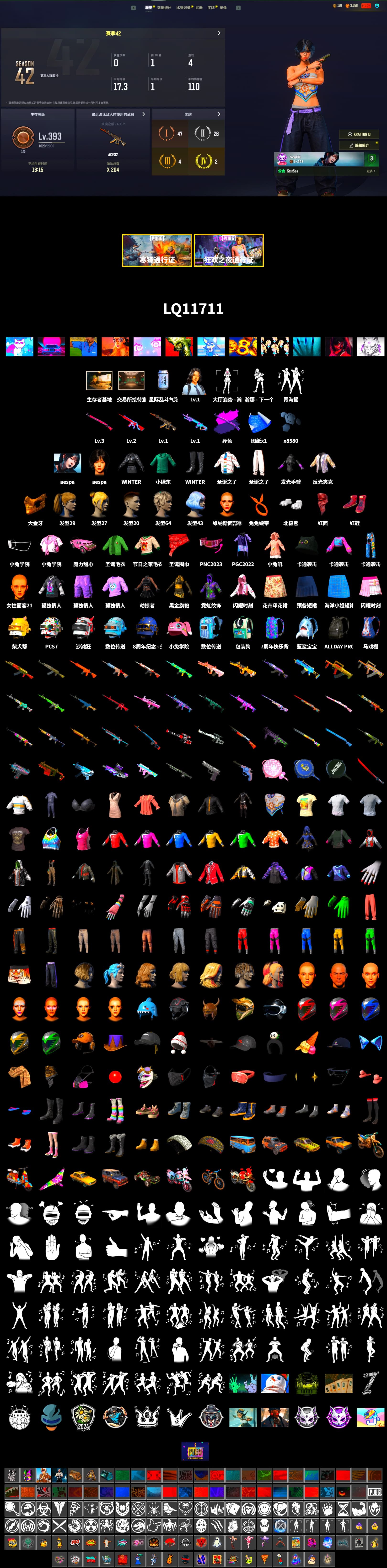 Hi-top Trainers (Red), PGC 2021 Contingent Chaos Mask, PLAYERUNKNOWN's Bandana, Heavy Fur Coat (Black), Aespa, Polar Bear Feet, Harley Quinn's Hair, Full Autumn — M416 - 2