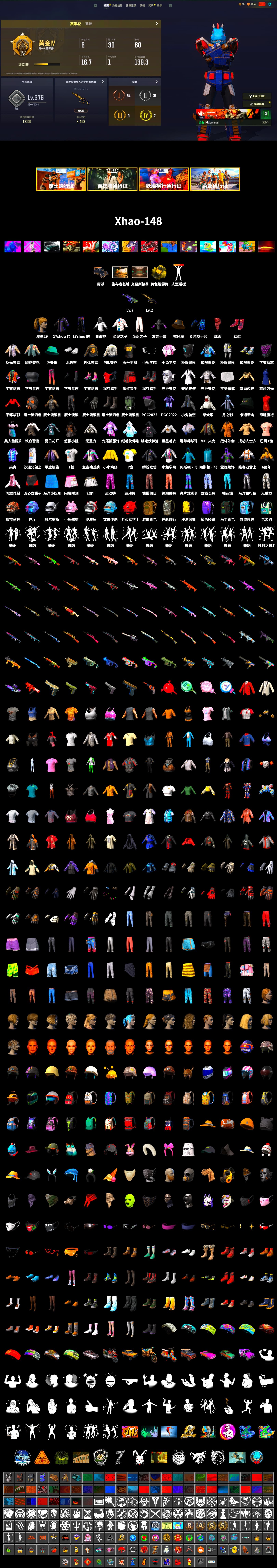 Yellow Smoke Grenade, Hi-top Trainers (Red), PLAYERUNKNOWN's Bandana, Heavy Fur Coat (Black), Polar Bear Feet, Harley Quinn's Hair, PEL 2019 Phase 2 Jacket, PKL 2019 Phase 2 Jacket, XiongDi Hoodie, StreamerOne, Douyu Biker Jacket, «DBX707» SUV - 2