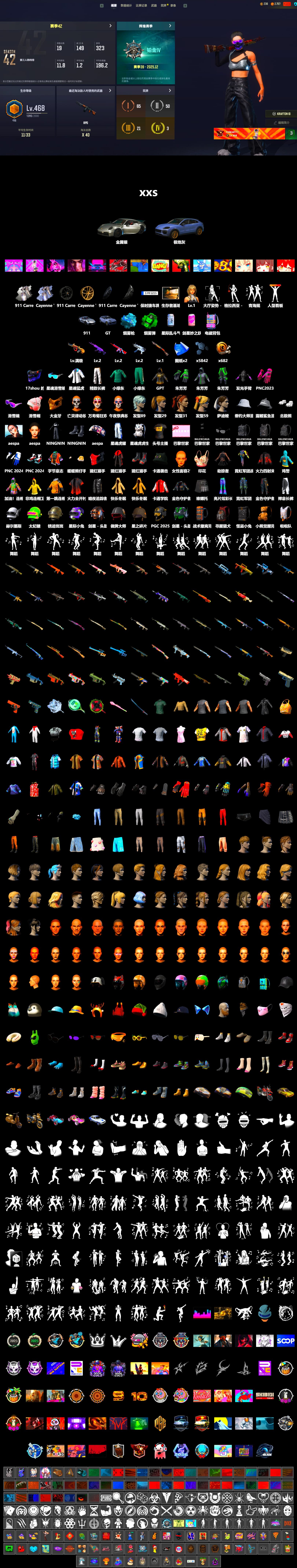 Emerald Smoke Grenade, Blue Magical Mist — M79, «911 Carrera GTS» Sports Car, «Cayenne Turbo GT» SUV, Snow Glasses, PGC 2021 Contingent Chaos Mask, Aespa, Polar Bear Feet, Harley Quinn's Hair, XingHun's Tiger Strike Jacket, Exquisite Pants, StreamerOne, Training Jacket (Green) - 2