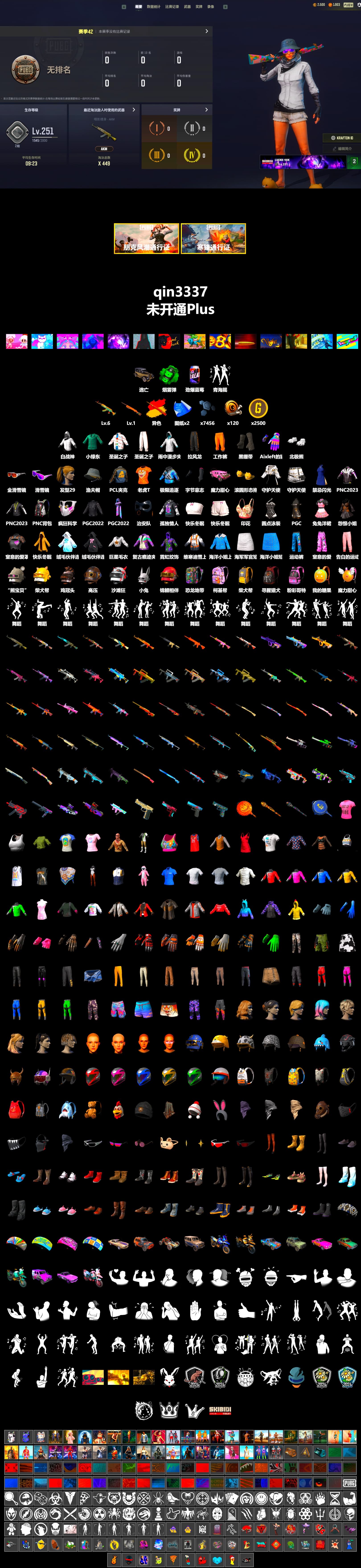 Sun Wukong — M24, Emerald Smoke Grenade, Duncan's Infiltrator Handwraps, Snow Glasses, Pubg X Newjeans, Polar Bear Feet, Harley Quinn's Hair, XiongDi Hoodie, Full Autumn — M416 - 2