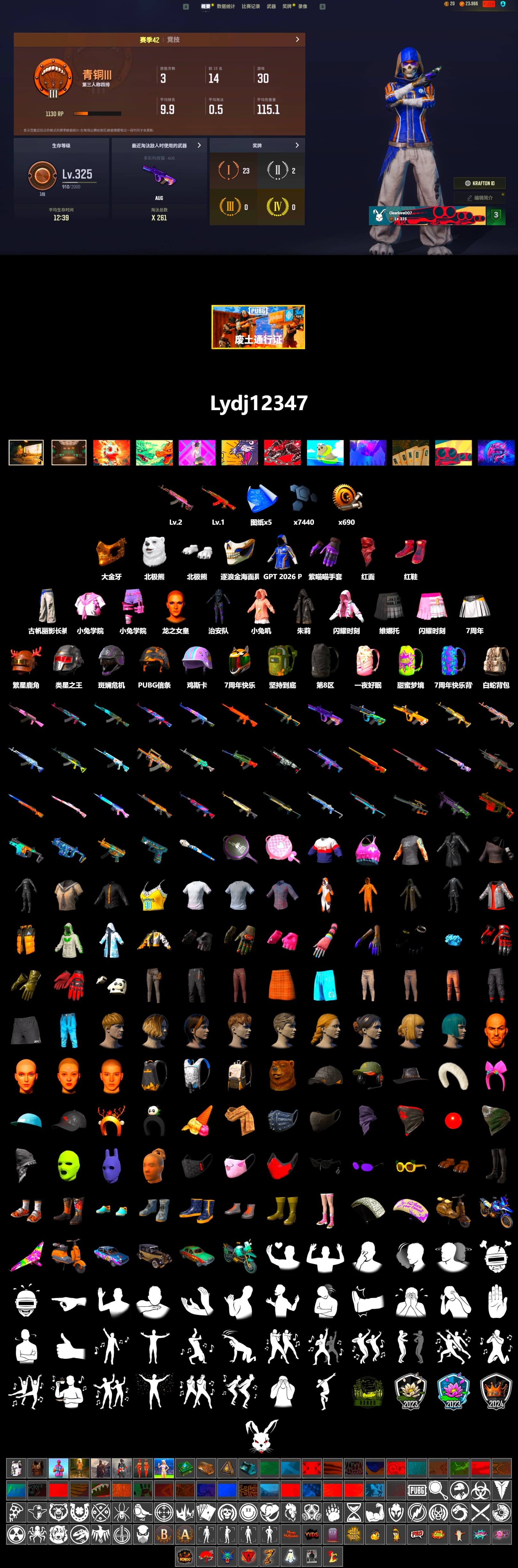Hi-top Trainers (Red), PGC 2021 Contingent Chaos Mask, PLAYERUNKNOWN's Bandana, Heavy Fur Coat (Black), Polar Bear Feet, Sideshow Bear Feet, GLL Grand Slam Sweatshirt - 2