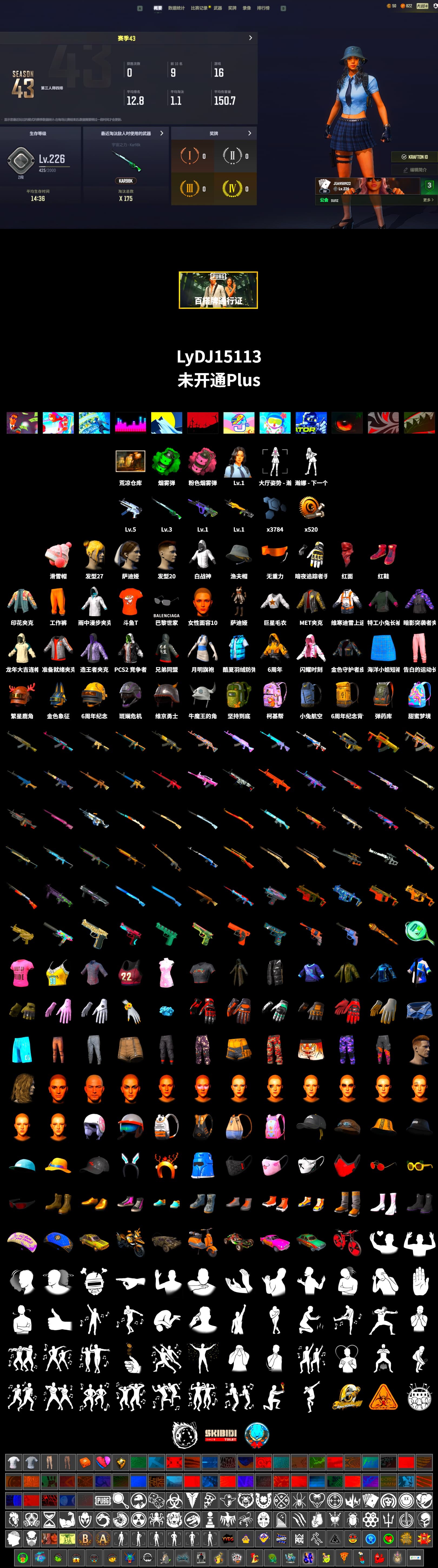 Emerald Smoke Grenade, Pink Smoke Grenade, Hi-top Trainers (Red), PLAYERUNKNOWN's Bandana, Heavy Fur Coat (Black), XiongDi Hoodie, DOUYU T-shirt - 2