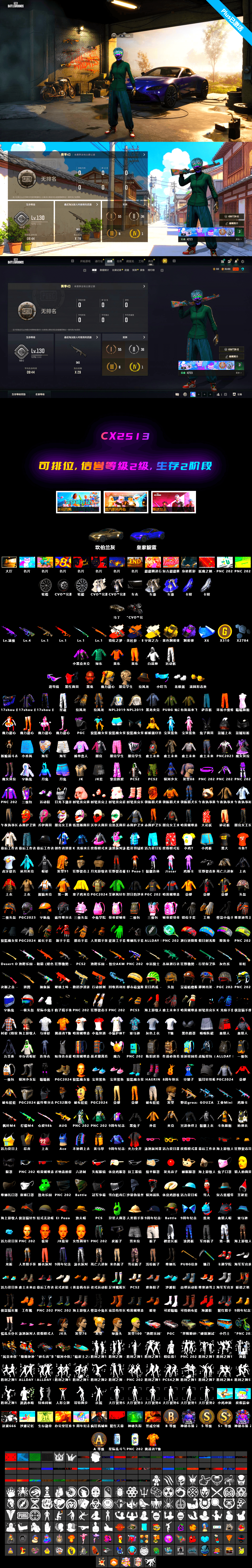 Neon Dream — AUG [MAX], Final Serenade — M24 [1], Medusa — Beryl M762, Yule Sleigh — Mini14, Jonathan Kamau, Snow Glasses, «V12 Vantage Roadster» Sports Car, Purple Smoke Grenade, Demon's Touch — ACE32, Medusa — Beryl M762 (Gold Charcoal), Cosmic Caliber - Kar98k, Cosmic Caliber - Kar98k (White Yellow), Neon Dream - AUG (White Orange) - 2