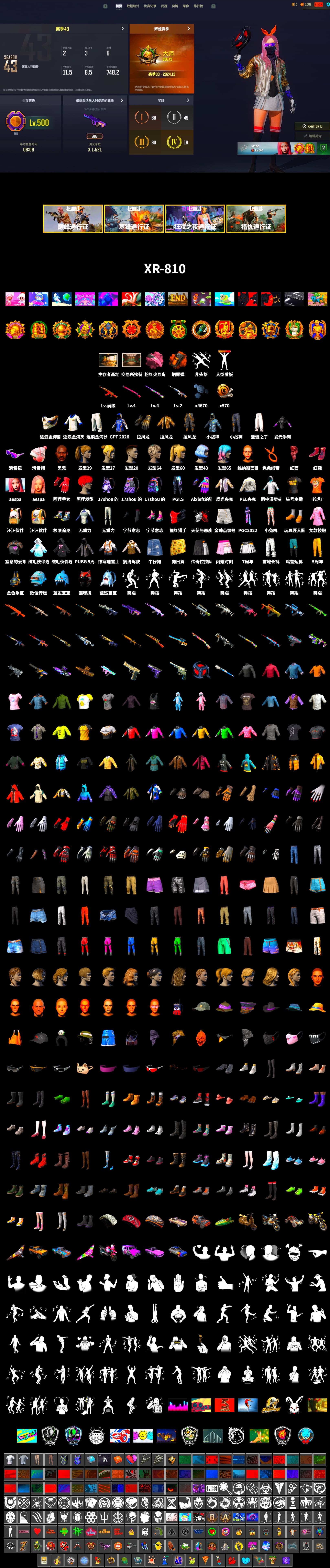 Orange Smoke Grenade, Hi-top Trainers (Red), Jonathan Kamau, Snow Glasses, PLAYERUNKNOWN's Bandana, Heavy Fur Coat (Black), Aespa, Harley Quinn's Hair, PEL 2019 Phase 2 Jacket, Sideshow Bear Feet, XiongDi Hoodie, Sha Wujing's Shorts, StreamerOne, Crash Test Handwraps - 2