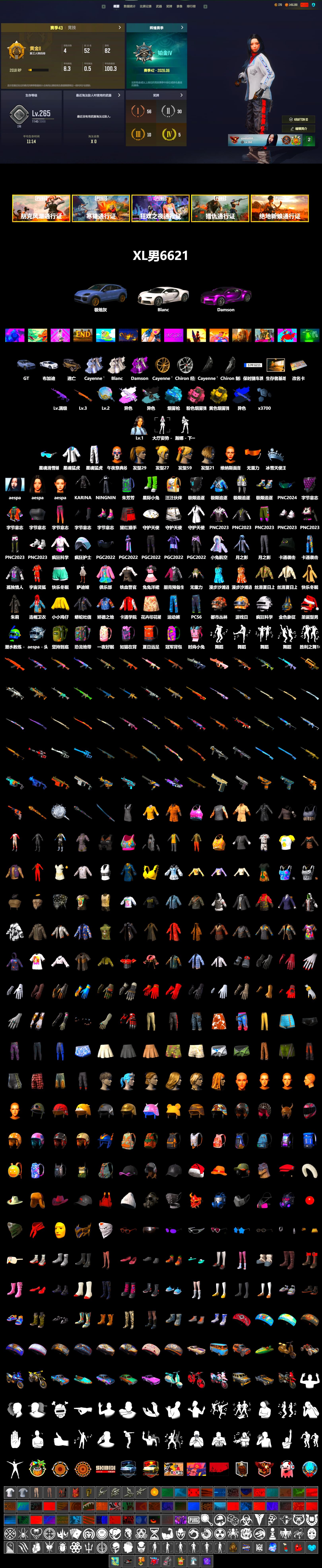 Medusa — Beryl M762 (Gray Purple), Final Serenade — M24 (Blue Black), Ride or Die - M249 (Black Teal), Yellow Smoke Grenade, Pink Smoke Grenade, Blue Magical Mist — M79, «Cayenne Turbo GT» SUV, «Chiron» Sports Car, Aespa, Harley Quinn's Hair, XingHun's Tiger Strike Jacket, XingHun's Tiger Strike Pants - 2