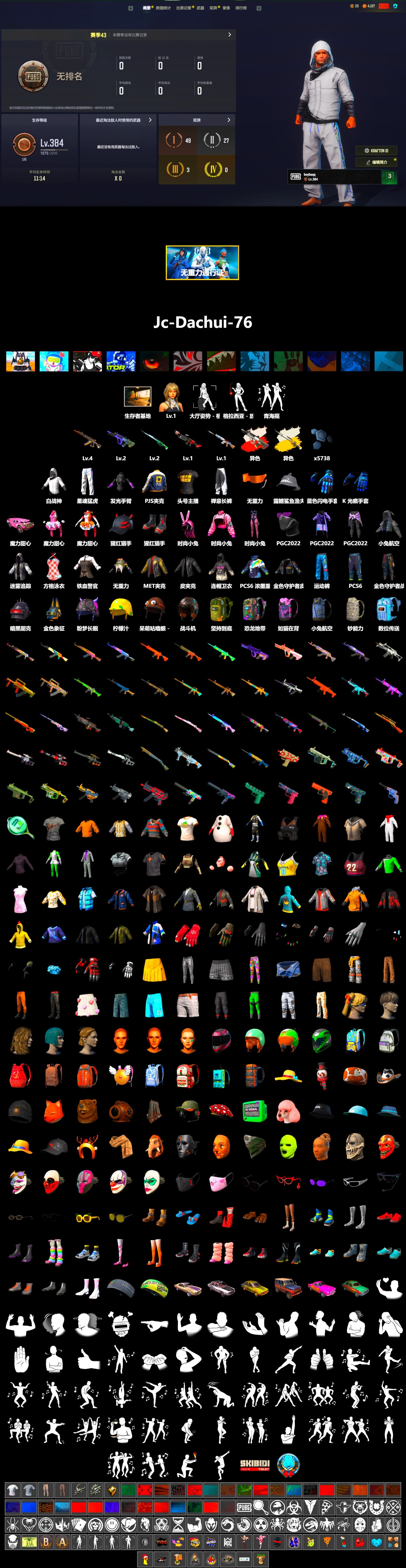 Neon Dream - AUG (White Orange), Cosmic Caliber - Kar98k (White Yellow), XingHun's Tiger Strike Pants, PJS 2019 Phase 2 Jacket, Sideshow Bear Feet, StreamerOne, Festive Gloves (Red), Blue Thunder Gloves - 2