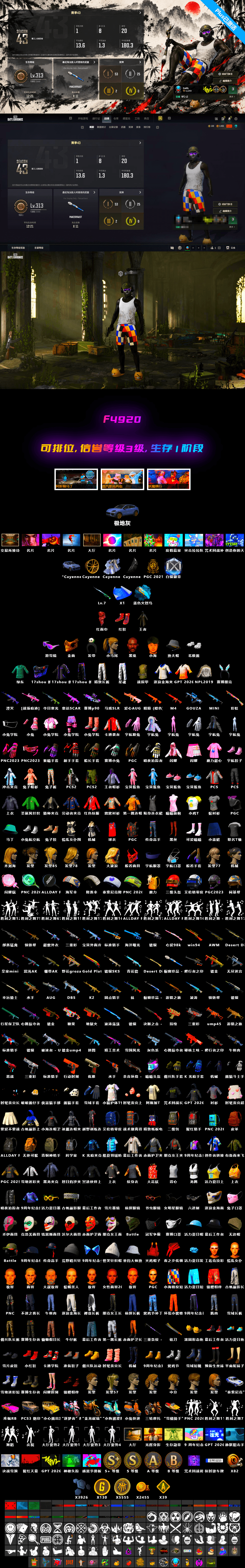 Harley Quinn's Hair, Jonathan Kamau, PGC 2021 Contingent Chaos Mask, Snow Glasses, Danucd's Gloves, «Cayenne Turbo GT» SUV, Cosmic Caliber - Kar98k - 2
