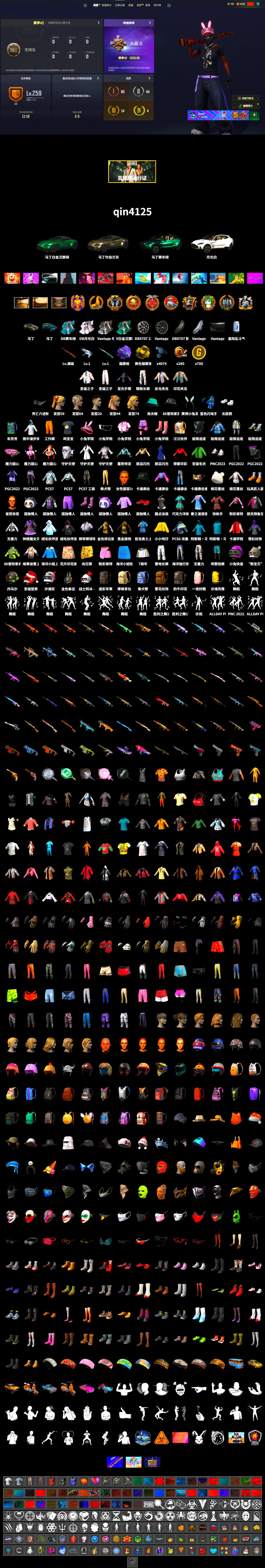 Yellow Smoke Grenade, Purple Magical Mist — M79, «V12 Vantage Roadster» Sports Car, «DBX707» SUV, Polar Bear Feet, «DBX707» SUV, Exquisite Pants, Sha Wujing's Shorts, Full Autumn — M416, Douyu Biker Jacket, Blue Thunder Gloves - 2