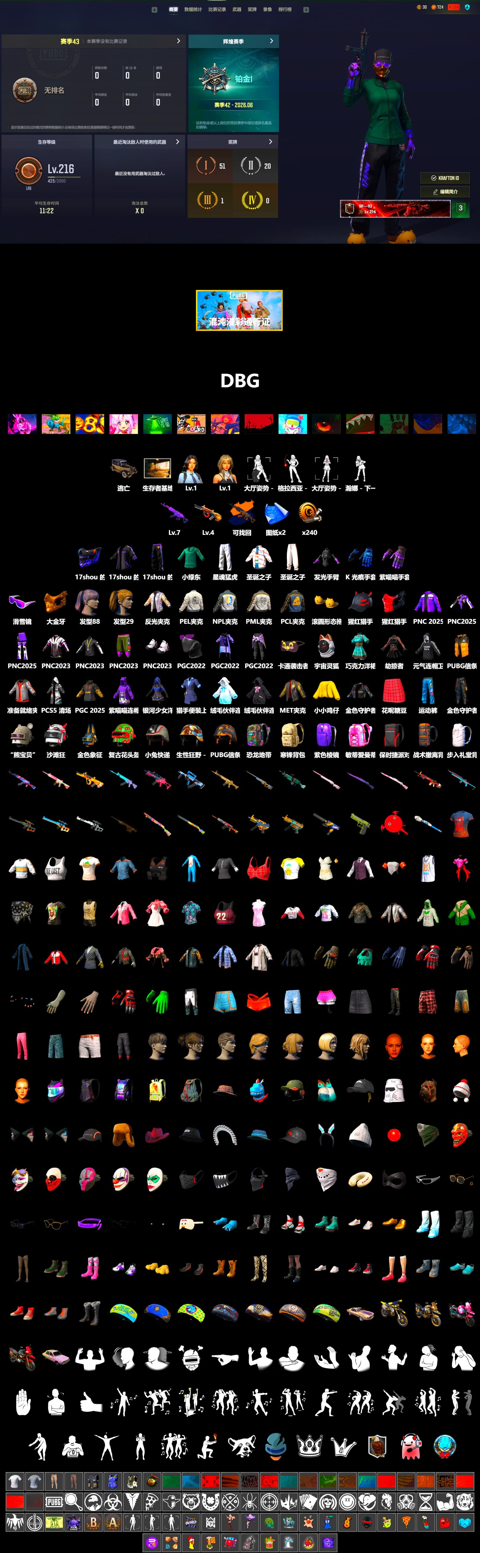 Snow Glasses, PGC 2021 Contingent Chaos Mask, Harley Quinn's Hair, PML 2019 Phase 2 Jacket, PEL 2019 Phase 2 Jacket, XingHun's Tiger Strike Pants, NPL 2019 Phase 2 Jacket - 2