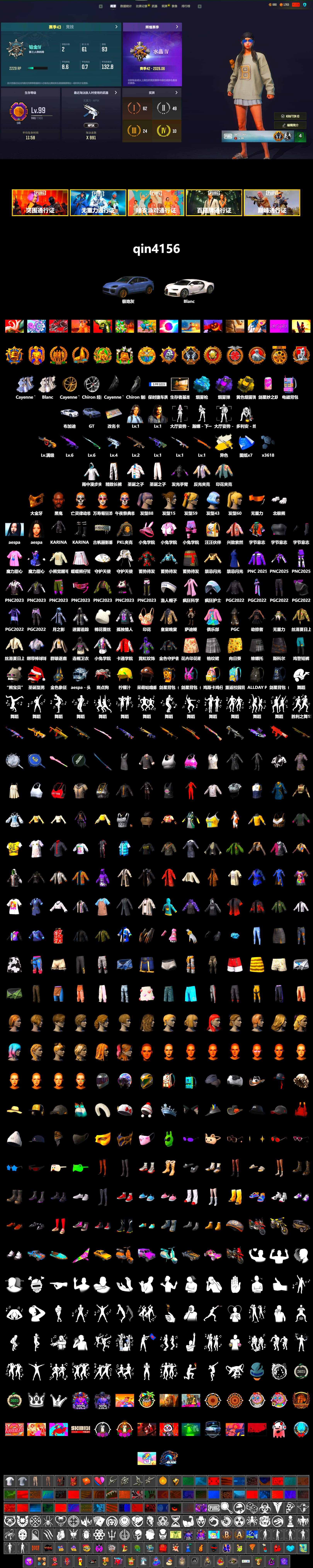 Cosmic Caliber - Kar98k (White Yellow), Purple Smoke Grenade, Yellow Smoke Grenade, Blue Magical Mist — M79, «Cayenne Turbo GT» SUV, «Chiron» Sports Car, Jonathan Kamau, PGC 2021 Contingent Chaos Mask, Aespa, Polar Bear Feet, PKL 2019 Phase 2 Jacket, Exquisite Pants, Sha Wujing's Shorts - 2