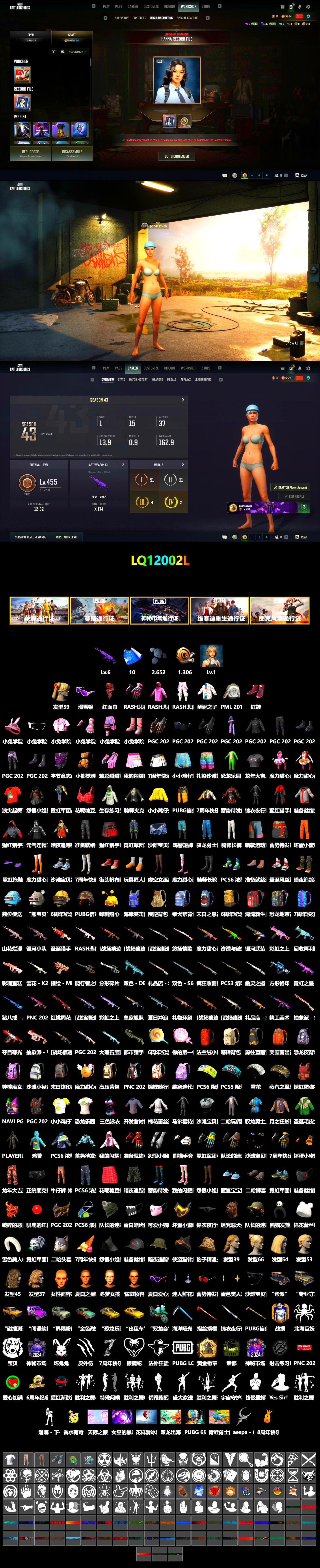 Hi-top Trainers (Red), Snow Glasses, PLAYERUNKNOWN's Bandana, Heavy Fur Coat (Black), Rash Beixli Xtra Tough Jacket, Rash Beixli Xtra Tough Jacket, PML 2019 Phase 2 Jacket, Sha Wujing's Shorts, Hanna - 2