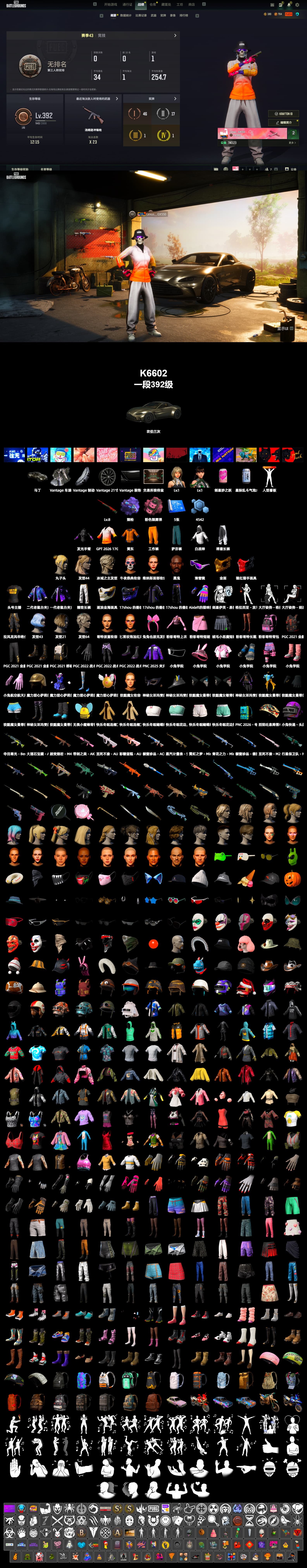 Pink Smoke Grenade, Purple Magical Mist — M79, «V12 Vantage Roadster» Sports Car, Jonathan Kamau, Snow Glasses, PGC 2021 Contingent Chaos Mask, Exquisite Pants, Sha Wujing's Shorts, StreamerOne - 2