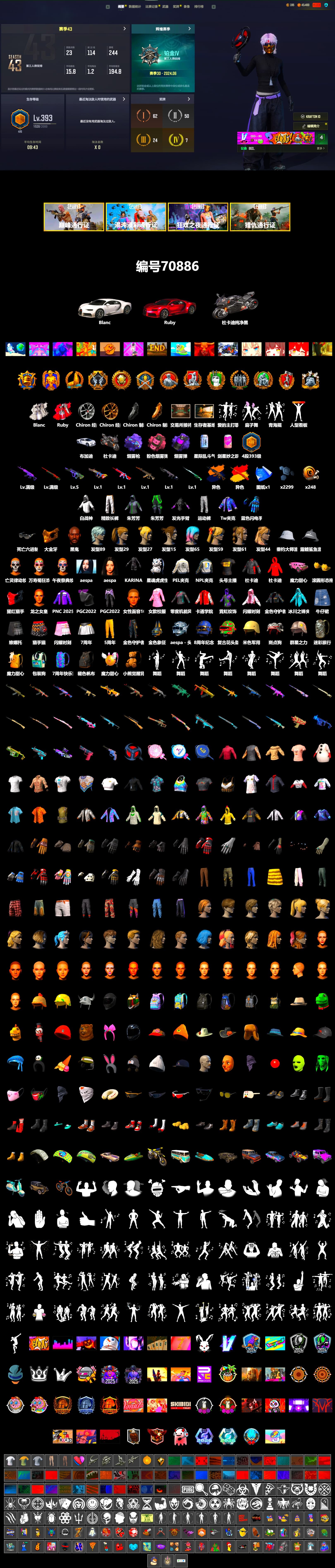 Medusa — Beryl M762 (Gold Charcoal), Purple Smoke Grenade, Pink Smoke Grenade, Purple Magical Mist — M79, «Chiron» Sports Car, «Panigale V4 S (Pitch Black)» Motorcycle, Jonathan Kamau, PGC 2021 Contingent Chaos Mask, Pubg X Newjeans, Aespa, Harley Quinn's Hair, PEL 2019 Phase 2 Jacket, NPL 2019 Phase 2 Jacket, Exquisite Pants, StreamerOne, Blue Thunder Gloves - 2