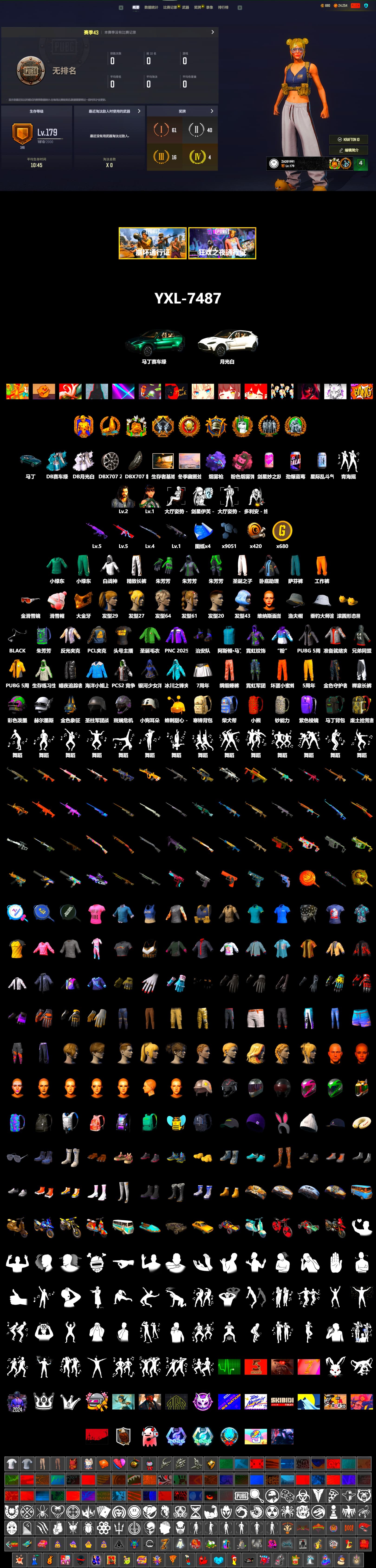 Pink Smoke Grenade, Purple Magical Mist — M79, «DBX707» SUV, PGC 2021 Contingent Chaos Mask, Harley Quinn's Hair, «DBX707» SUV, Sideshow Bear Feet, Exquisite Pants, XiongDi Hoodie, StreamerOne, Training Jacket (Green), Full Autumn — M416 - 2
