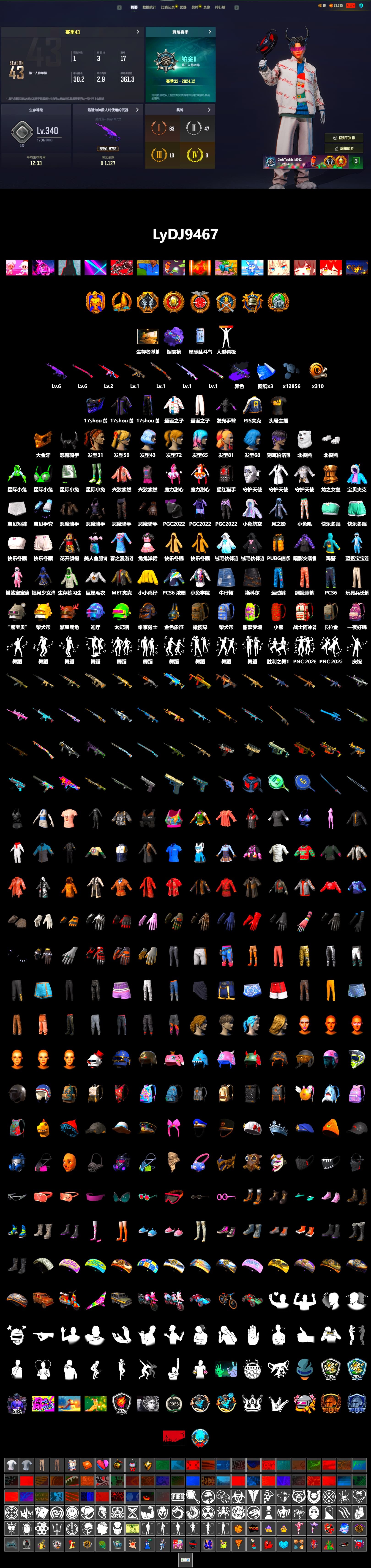 No Signal — M416 (Purple Charcoal), Purple Magical Mist — M79, PGC 2021 Contingent Chaos Mask, Demon Biker Horns, Polar Bear Feet, PJS 2019 Phase 2 Jacket, XiongDi Hoodie, StreamerOne - 2