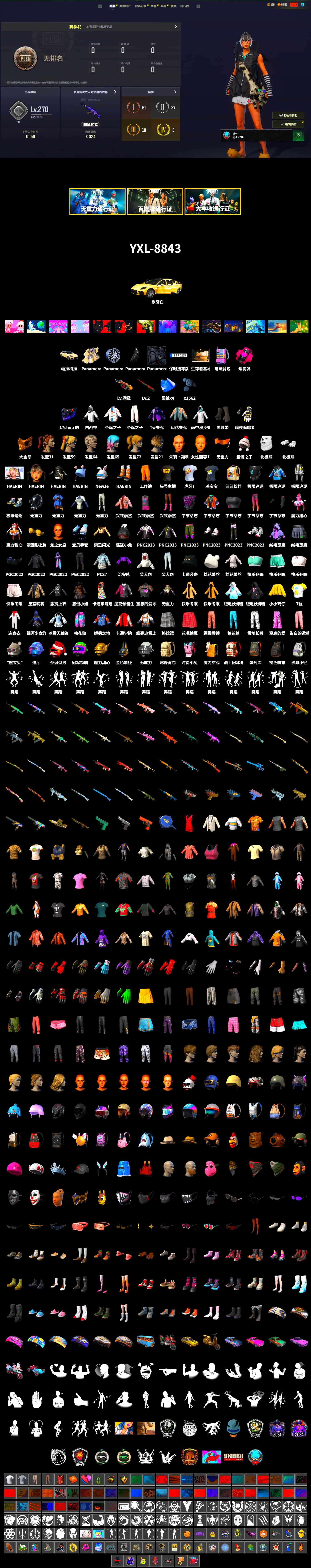 Magenta Smoke Grenade, Duncan's Infiltrator Handwraps, «Panamera Turbo S» Sedan, PGC 2021 Contingent Chaos Mask, Pubg X Newjeans, Polar Bear Feet, Sideshow Bear Feet, XiongDi Hoodie, StreamerOne, Full Autumn — M416, HUYA T-shirt - 2