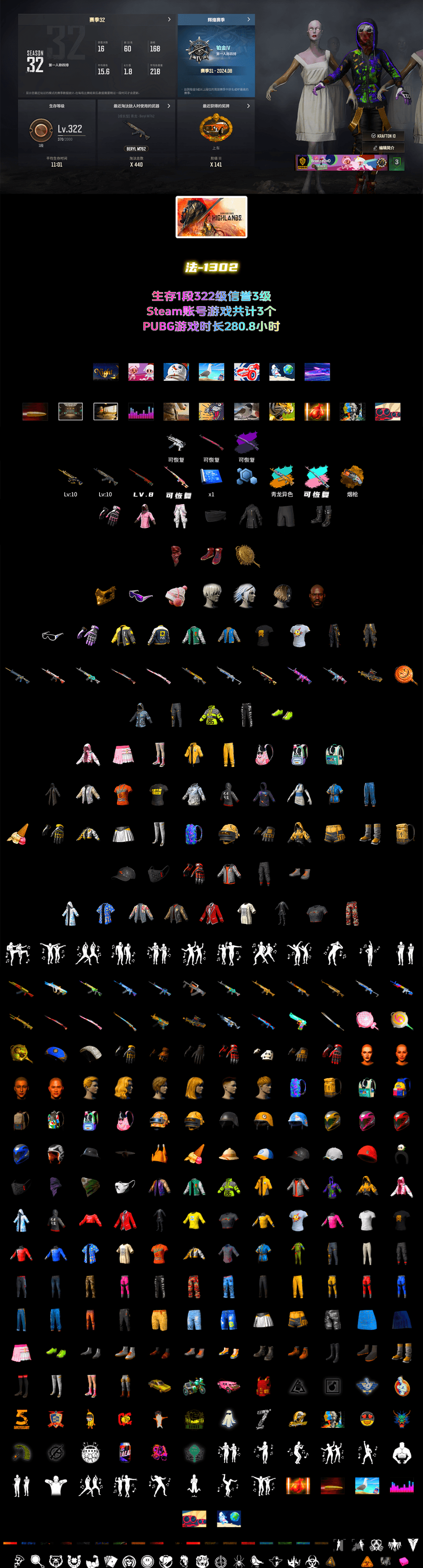 Azure Dragon — Beryl M762 [MAX], Hi-top Trainers (Red), Heavy Fur Coat (Black), Pan of Judgement, Heybox Gloves - 2