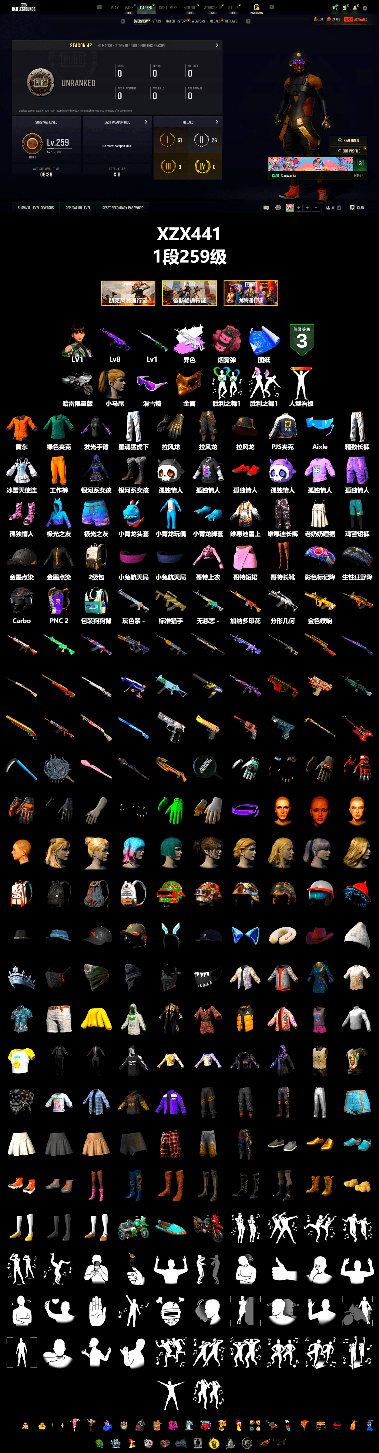Pink Smoke Grenade, Snow Glasses, PGC 2021 Contingent Chaos Mask, Harley Quinn's Hair, XingHun's Tiger Strike Pants, PJS 2019 Phase 2 Jacket, Exquisite Pants, Full Autumn — M416 - 2