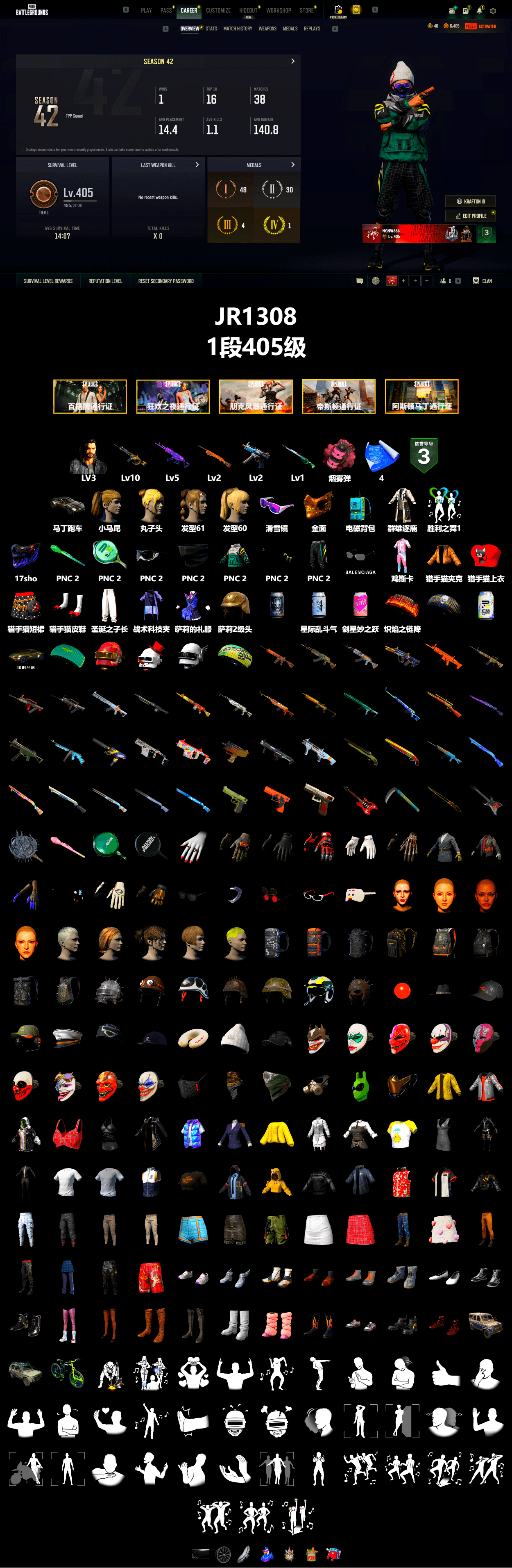 Pink Smoke Grenade, «V12 Vantage Roadster» Sports Car, Snow Glasses, PGC 2021 Contingent Chaos Mask, Harley Quinn's Hair - 2