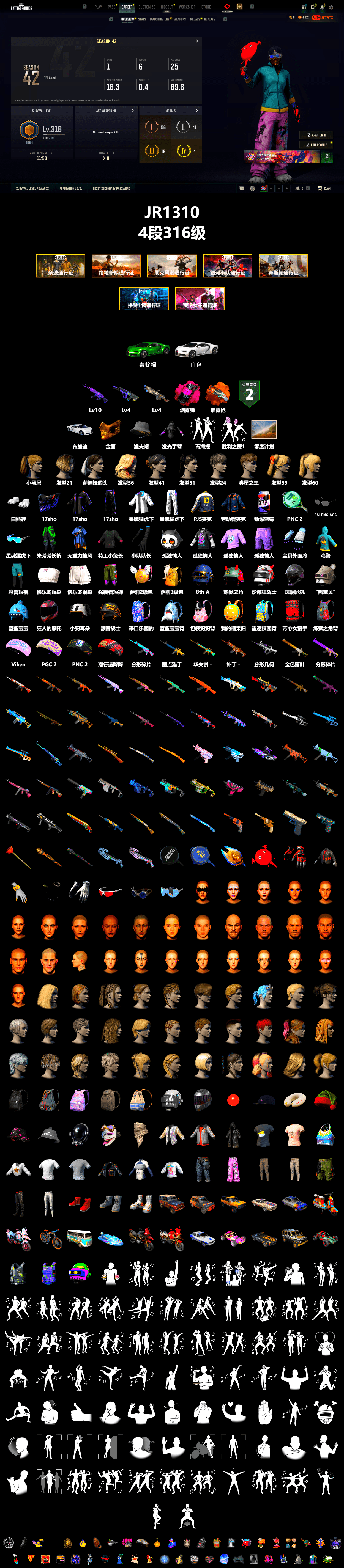 Magenta Smoke Grenade, Orange Fog of Fury — M79, «Chiron» Sports Car, PGC 2021 Contingent Chaos Mask, Polar Bear Feet, Harley Quinn's Hair, XingHun's Tiger Strike Jacket, XingHun's Tiger Strike Pants, PJS 2019 Phase 2 Jacket, Sha Wujing's Shorts, Full Autumn — M416 - 2