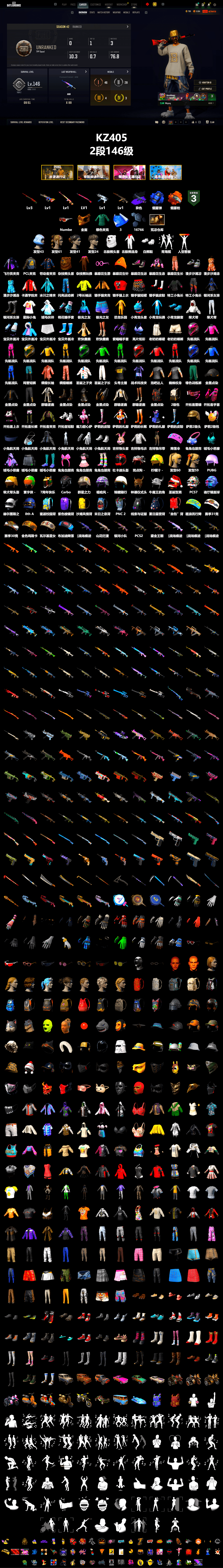 Rest in Pink — Dragunov [1], No Signal — M416 (Purple Charcoal), Blue Smoke Grenade, Orange Fog of Fury — M79, PGC 2021 Contingent Chaos Mask, Polar Bear Feet, Sha Wujing's Shorts, StreamerOne, Training Jacket (Green), Blue Thunder Gloves, Sideshow Bear Feet - 2