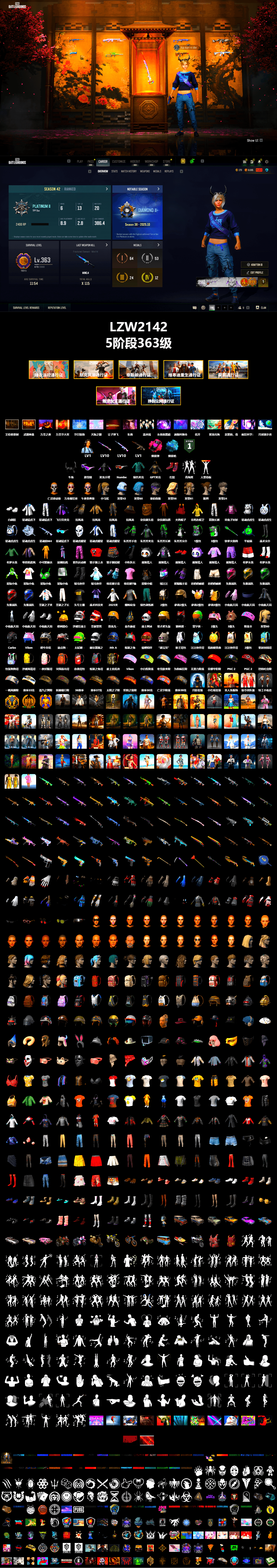 Magenta Smoke Grenade, Blue Magical Mist — M79, Hi-top Trainers (Red), Snow Glasses, Demon Biker Horns, Polar Bear Feet, Harley Quinn's Hair, XingHun's Tiger Strike Jacket, XingHun's Tiger Strike Pants, Exquisite Pants, StreamerOne, GPT 2025 Four Angry Men Jacket, Training Jacket (Green), Blue Thunder Gloves, HUYA T-shirt, DOUYU T-shirt, Sideshow Bear Feet - 2