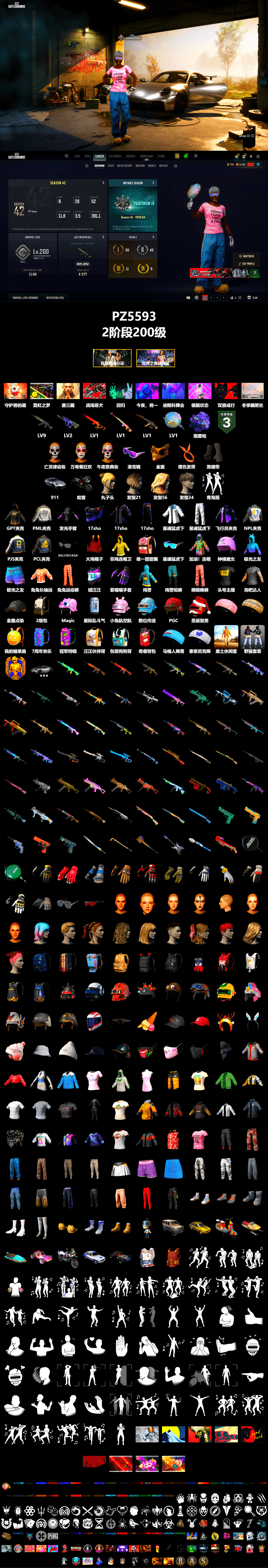 Rest in Pink — Dragunov [1], Purple Magical Mist — M79, Duncan's Infiltrator Handwraps, «911 Carrera GTS» Sports Car, Snow Glasses, PGC 2021 Contingent Chaos Mask, PML 2019 Phase 2 Jacket, XingHun's Tiger Strike Jacket, XingHun's Tiger Strike Pants, NPL 2019 Phase 2 Jacket, PJS 2019 Phase 2 Jacket, Sha Wujing's Shorts, StreamerOne, Refined Aeolus — Vector, Festive Gloves (Red) - 2