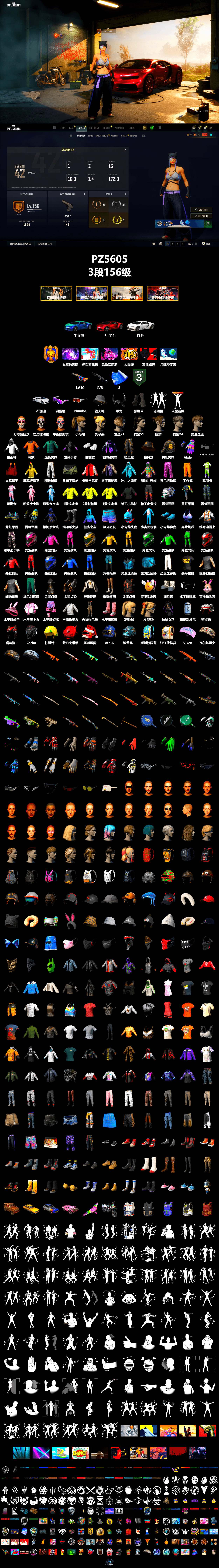 Duncan's Infiltrator Handwraps, «Chiron» Sports Car, Snow Glasses, Demon Biker Horns, Polar Bear Feet, Harley Quinn's Hair, PKL 2019 Phase 2 Jacket, Exquisite Pants, Sha Wujing's Shorts, StreamerOne, Training Jacket (Green), Full Autumn — M416, Blue Thunder Gloves, DOUYU T-shirt - 2