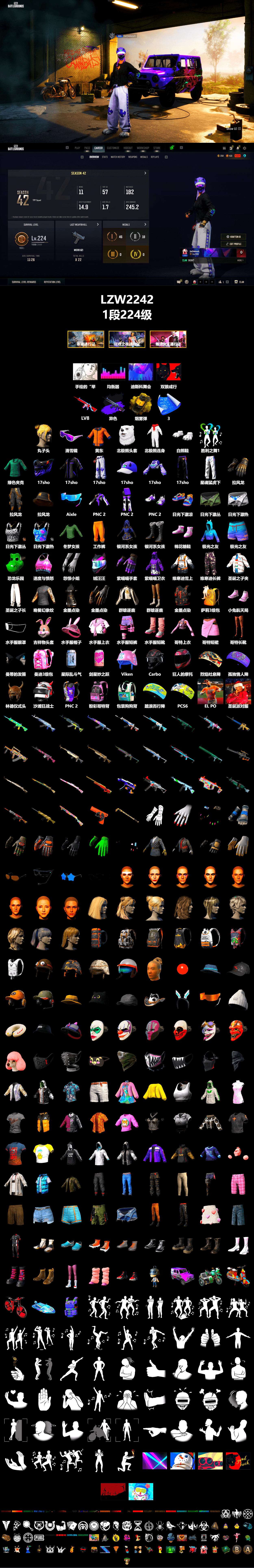 No Signal — M416 (Purple Charcoal), Yellow Smoke Grenade, Snow Glasses, Polar Bear Feet, XingHun's Tiger Strike Pants - 2