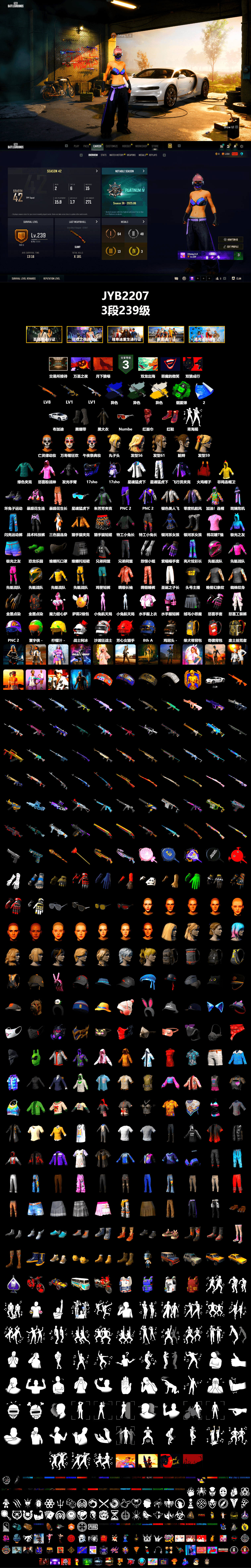 Final Serenade — M24 (Blue Black), Time Keeper - M416 (Gray Green), Cosmic Caliber - Kar98k (White Yellow), Cosmic Caliber - Kar98k, Emerald Smoke Grenade, Hi-top Trainers (Red), Duncan's Infiltrator Handwraps, «Chiron» Sports Car, PLAYERUNKNOWN's Bandana, Heavy Fur Coat (Black), Rash Beixli Xtra Tough Jacket, Rash Beixli Xtra Tough Jacket, XingHun's Tiger Strike Jacket, XingHun's Tiger Strike Pants, XiongDi Hoodie, Sha Wujing's Shorts, StreamerOne, Full Autumn — M416, Sideshow Bear Feet - 2