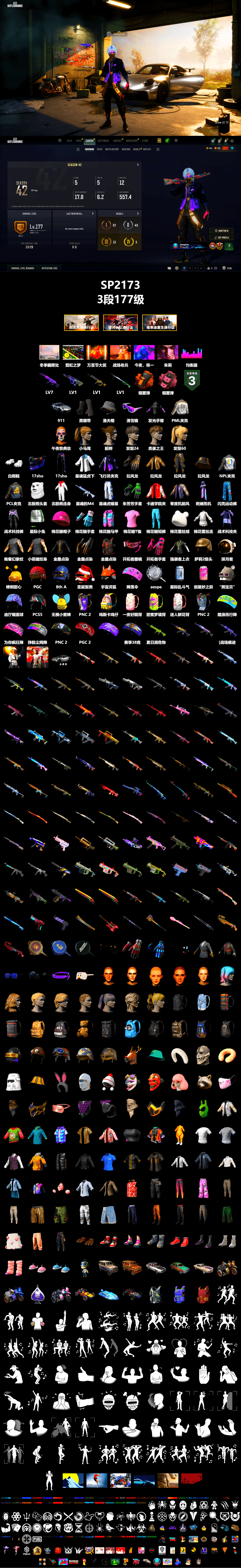 Orange Smoke Grenade, Pink Smoke Grenade, Duncan's Infiltrator Handwraps, «911 Carrera GTS» Sports Car, Snow Glasses, Polar Bear Feet, Harley Quinn's Hair, PML 2019 Phase 2 Jacket, XingHun's Tiger Strike Jacket, NPL 2019 Phase 2 Jacket, Full Autumn — M416, Blue Thunder Gloves, Sideshow Bear Feet - 2