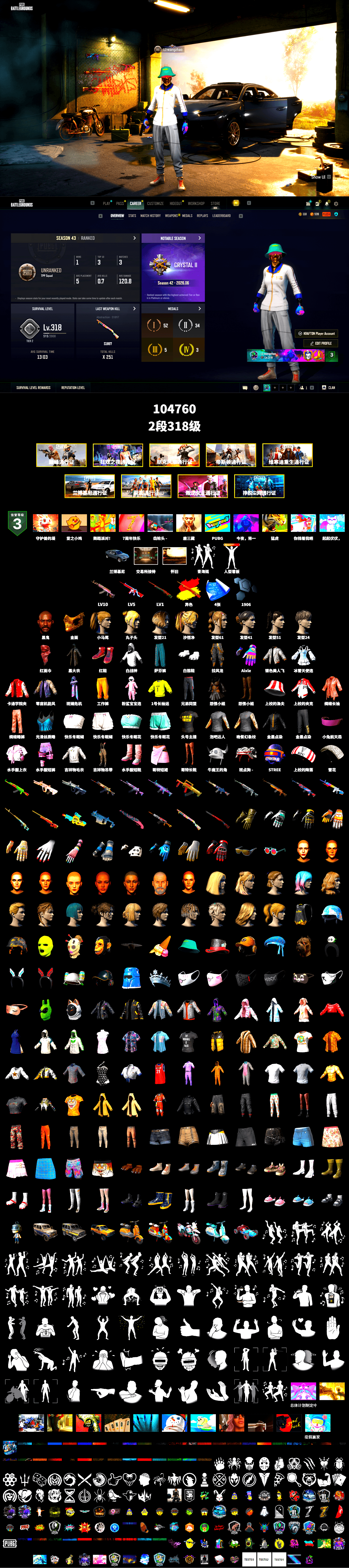 Hi-top Trainers (Red), Jonathan Kamau, PGC 2021 Contingent Chaos Mask, PLAYERUNKNOWN's Bandana, Heavy Fur Coat (Black), Polar Bear Feet, Harley Quinn's Hair, XiongDi Hoodie, StreamerOne, Heavy Fur Coat (Black), Sideshow Bear Feet - 2