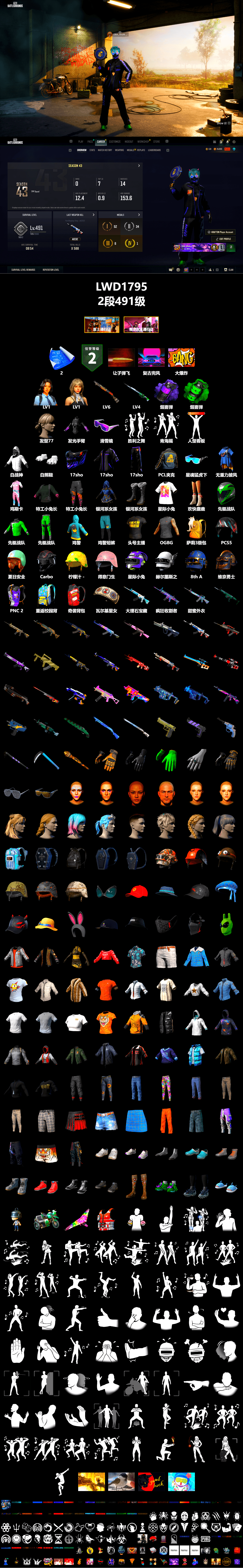 Purple Smoke Grenade, Emerald Smoke Grenade, Snow Glasses, Polar Bear Feet, Sha Wujing's Shorts, StreamerOne, HUYA T-shirt, Heavy Fur Coat (Black) - 2
