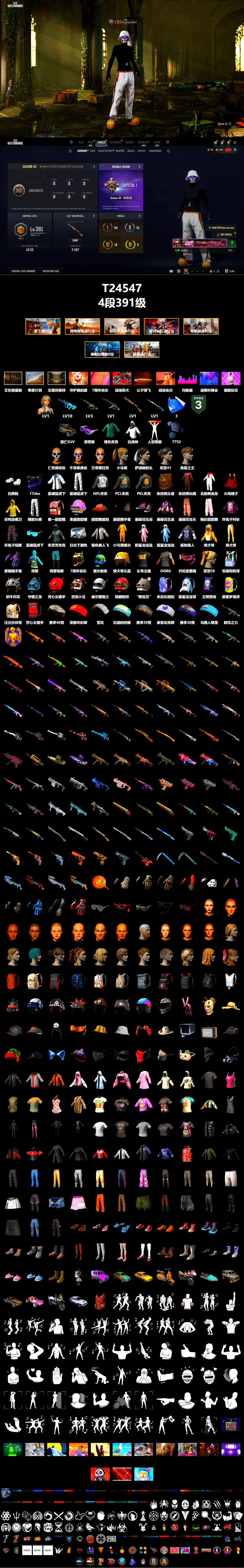 Snow Glasses, Polar Bear Feet, Harley Quinn's Hair, XingHun's Tiger Strike Jacket, XingHun's Tiger Strike Pants, NPL 2019 Phase 2 Jacket, PKL 2019 Phase 2 Jacket, Exquisite Pants, Sha Wujing's Shorts, StreamerOne, Blue Thunder Gloves, Heavy Fur Coat (Black), Sideshow Bear Feet - 2