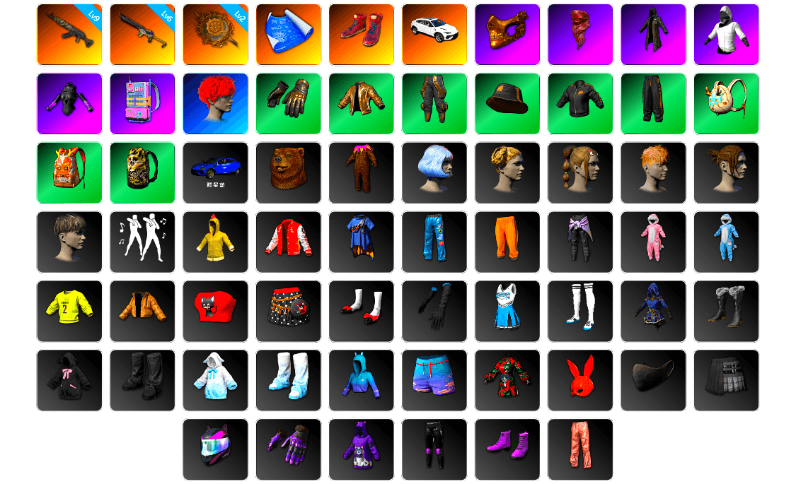 Hi-top Trainers (Red), PGC 2021 Contingent Chaos Mask, PLAYERUNKNOWN's Bandana, Heavy Fur Coat (Black), WackyJacky101's Jacket, Bunny Academy Sailor Gloves, StreamerOne, Grizz's Mask, Sideshow Bear Feet - 1