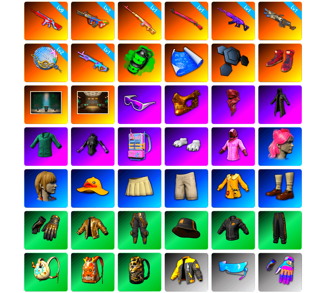 Rest in Pink — Dragunov [1], Emerald Smoke Grenade, Hi-top Trainers (Red), Chamber of Triumph, Secret Showroom, Snow Glasses, PGC 2021 Contingent Chaos Mask, PLAYERUNKNOWN's Bandana, Heavy Fur Coat (Black), Polar Bear Feet, Rash Beixli Xtra Tough Jacket, Rash Beixli Xtra Tough Jacket, Aixleft's Gaming Streamer Hoodie, StreamerOne, Grizz's Mask, DOUYU T-shirt - 1