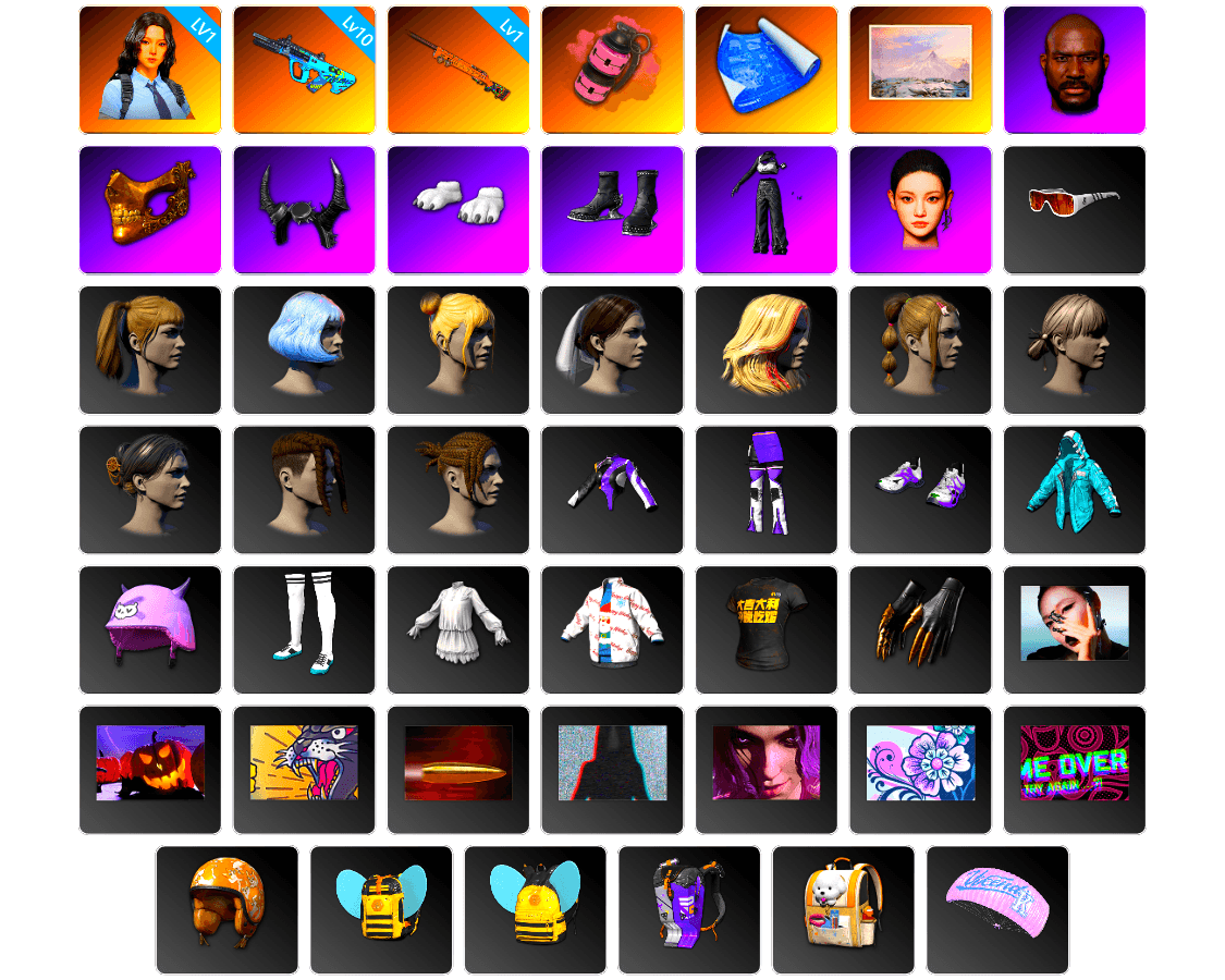 Pink Smoke Grenade, Winter Hideout, Jonathan Kamau, PGC 2021 Contingent Chaos Mask, Demon Biker Horns, Polar Bear Feet, aespa Stage, Harley Quinn's Hair, aespa NINGNING, StreamerOne, LINE FRIENDS SALLY SET - 1