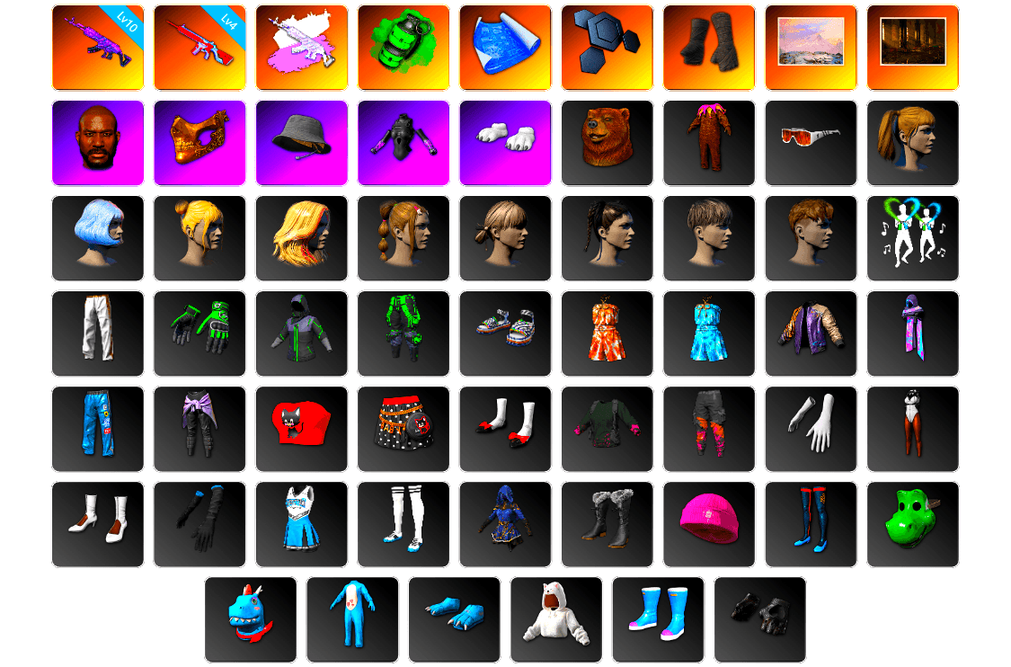 Emerald Smoke Grenade, Duncan's Infiltrator Handwraps, Jonathan Kamau, PGC 2021 Contingent Chaos Mask, Polar Bear Feet, Harley Quinn's Hair, Nostalgia, Exquisite Pants, StreamerOne, Sideshow Bear Feet - 1