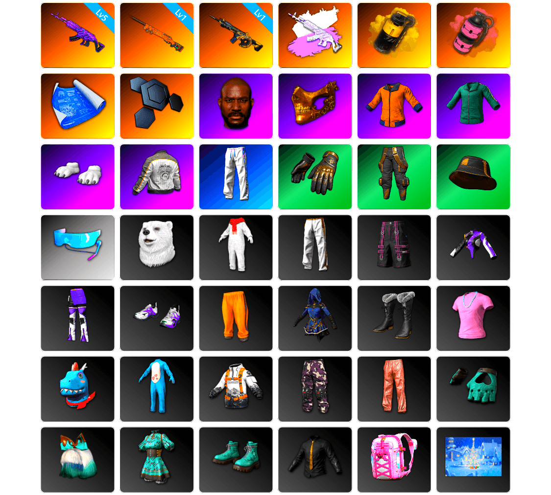 Yellow Smoke Grenade, Pink Smoke Grenade, Jonathan Kamau, PGC 2021 Contingent Chaos Mask, Work Jacket, Polar Bear Feet, PML 2019 Phase 2 Jacket, XingHun's Tiger Strike Pants, Aixleft's Gaming Streamer Hoodie, Exquisite Pants, Parachute, Grizz's Mask - 1