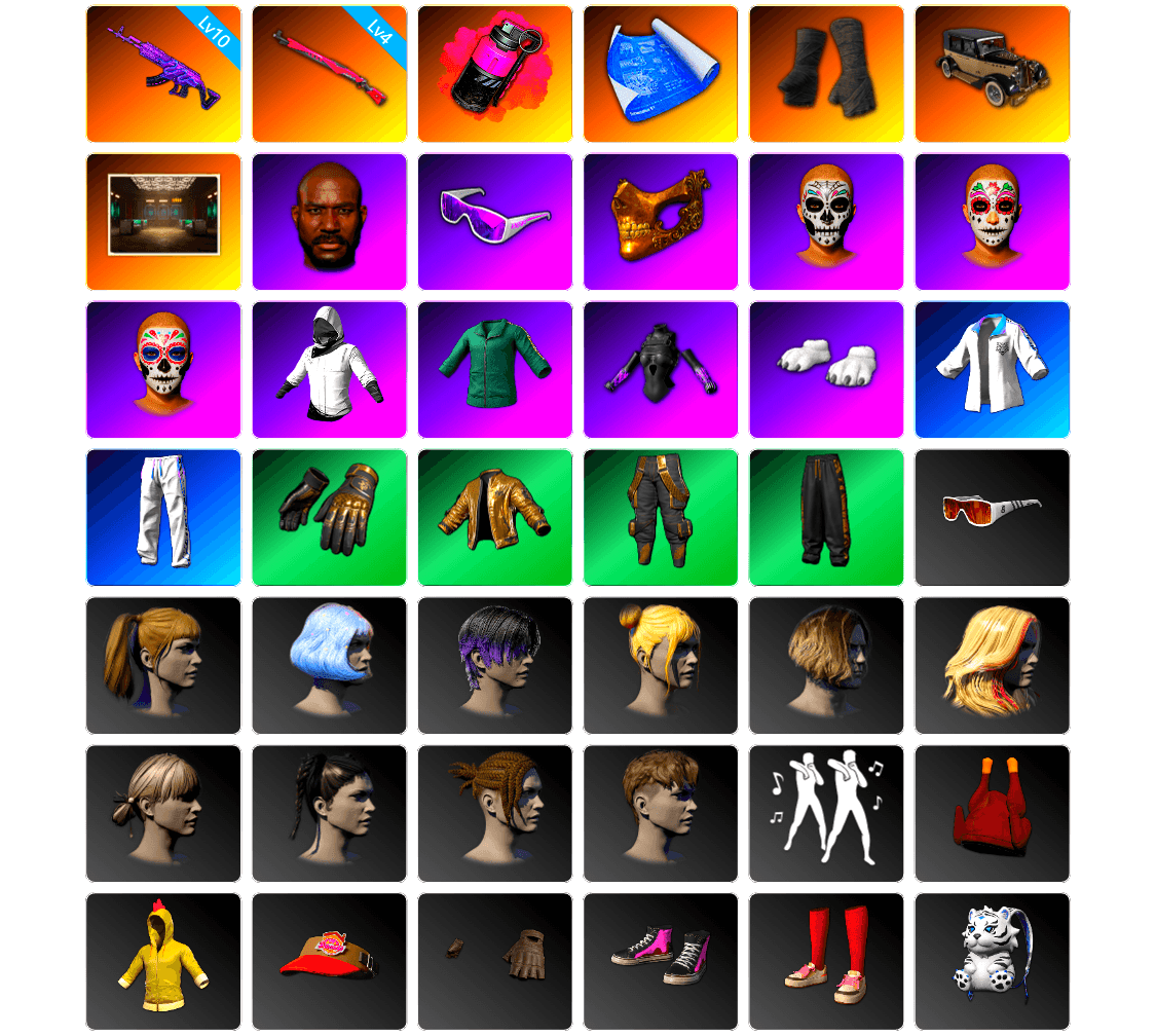 Magenta Smoke Grenade, Duncan's Infiltrator Handwraps, Jonathan Kamau, Snow Glasses, PGC 2021 Contingent Chaos Mask, Polar Bear Feet, Harley Quinn's Hair, XingHun's Tiger Strike Jacket, XingHun's Tiger Strike Pants, XiongDi Hoodie, StreamerOne, GPT 2025 Four Angry Men Jacket, Training Jacket (Green) - 1