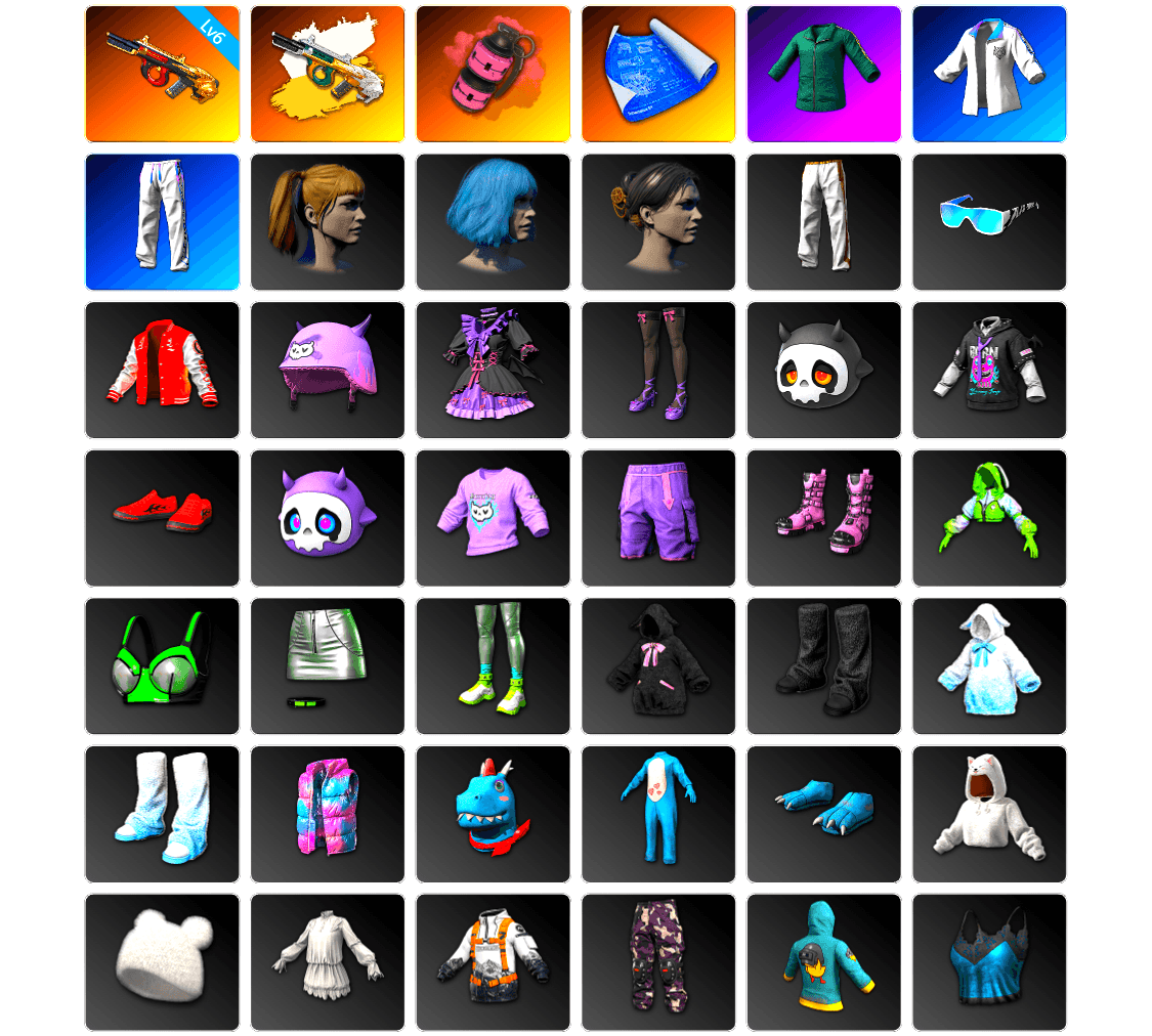 Pink Smoke Grenade, Harley Quinn's Hair, Bunny Academy Sailor Gloves, XingHun's Tiger Strike Jacket, XingHun's Tiger Strike Pants, Exquisite Pants, XingHun's Tiger Strike Snow Glasses, Parachute, Grizz's Mask - 1