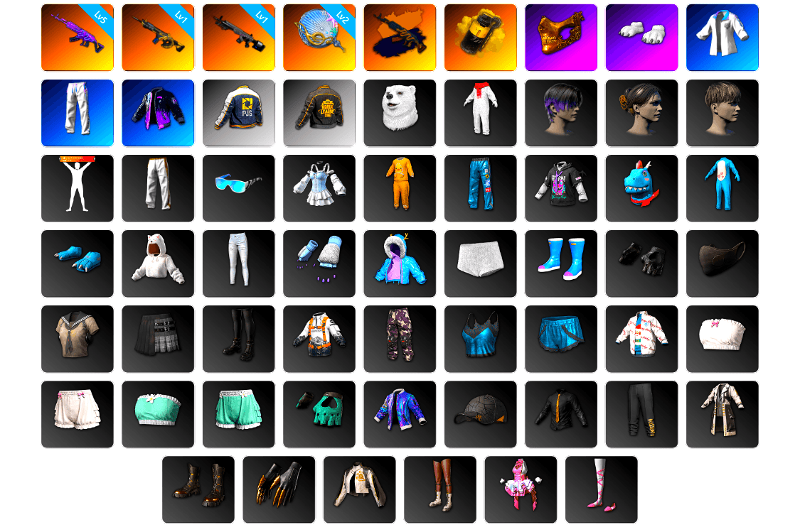 Yellow Smoke Grenade, PGC 2021 Contingent Chaos Mask, Polar Bear Feet, XingHun's Tiger Strike Jacket, XingHun's Tiger Strike Pants, PJS 2019 Phase 2 Jacket, PKL 2019 Phase 2 Jacket, Exquisite Pants, XingHun's Tiger Strike Snow Glasses, Grizz's Mask - 1