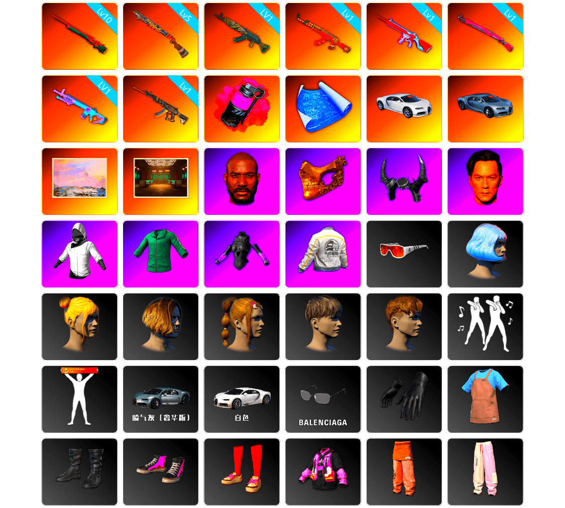 Magenta Smoke Grenade, «Chiron» Sports Car, Jonathan Kamau, PGC 2021 Contingent Chaos Mask, Demon Biker Horns, PEL 2019 Phase 2 Jacket, XiongDi Hoodie, Full Autumn — M416 - 1