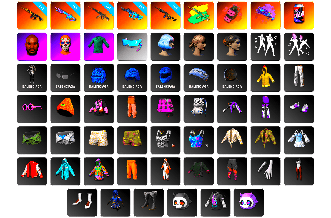 Pink Smoke Grenade, Purple Magical Mist — M79, Jonathan Kamau, Bunny Academy Sailor Gloves, Aixleft's Gaming Streamer Hoodie, Exquisite Pants, XiongDi Hoodie, StreamerOne, Shark Bite - Kar98k, JiBaoBa, LINE FRIENDS SALLY SET - 1